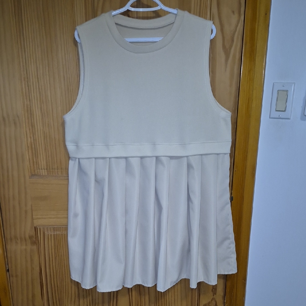Amazon Essentials White Sleeveless Boxy Mini Dress